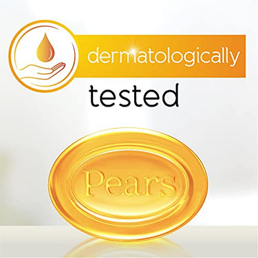 Pears Pure & Gentle Soap Bar (Buy 4 get 1 free) - With Glycerin for Soft, Glowing Skin & Body, Paraben-Free Body Soaps For Bath